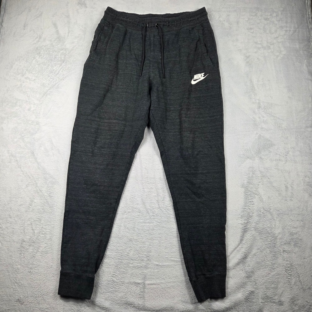 Nike Joggers Mens Large Gray Excellent Tapered Sweatpants Drawstring Logo